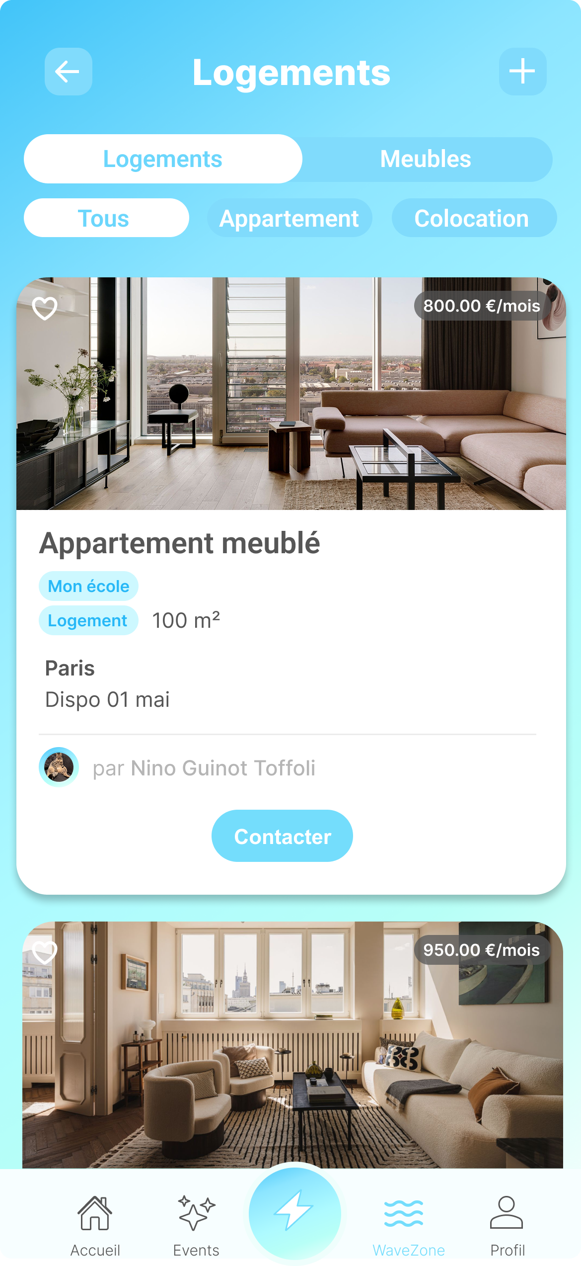 Section logement dans WAVE