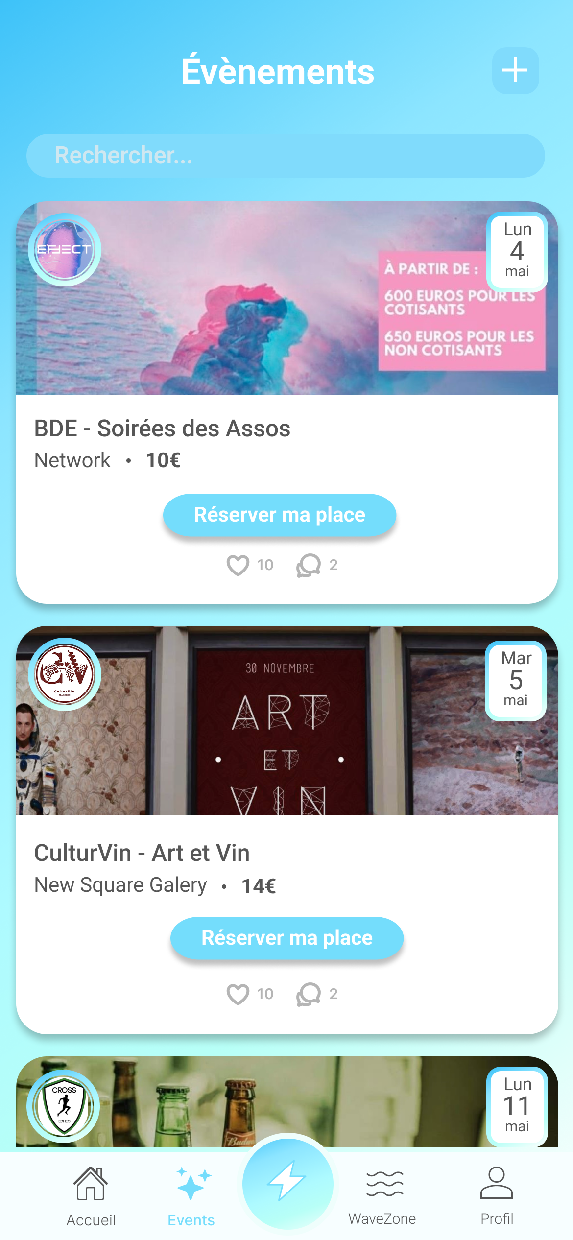 Événements WAVE